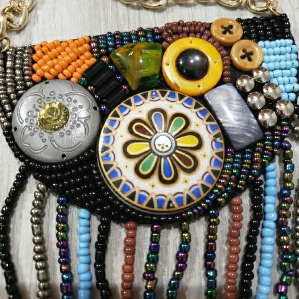 NEW Boho Native American Beaded Necklace - Picture 5 of 10